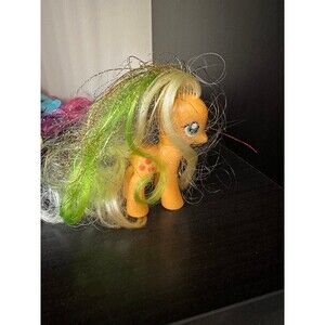My Little Pony MLP G4 3 in Apple Jack with Glitter Tinsel Thread GUC